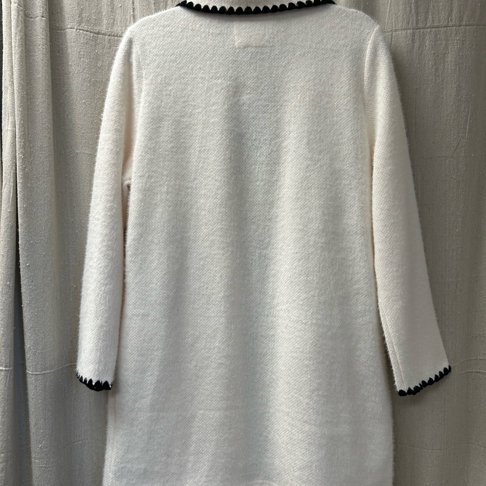 STOOSH / NWT/ Cream Long Coat with Black Trim / sold at Buckle/ S and XL - Picture 8 of 14